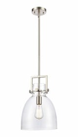 Newton Bell 1 Light Stem Hung Pendant 11.75 x 10 Inches by Innovations  - 411-1SM-G412-10CL