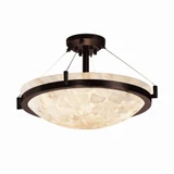 Alabaster Rocks Ring 8 Light 39Inch Wide Semi Flush Mount by Justice Design - ALR-9684-35
