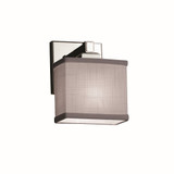 Textile Regency 1 Light ADA Rectangle Gray Wall Sconce by Justice Design - FAB-8437-55-GRAY