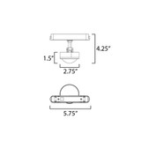 Continuum 5W 1 LED Track Light 4.25 Inch Tall and 2.75 Inch Wide by ET2 - ETL21214