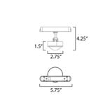 Continuum 5W 1 LED Track Light 4.25 Inch Tall and 2.75 Inch Wide by ET2 - ETL21214