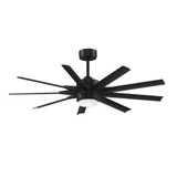 Odyn Custom 9 Blade Ceiling Fan with Light Kit 56 Inches Wide by Fanimation - FPD8152BLW56103