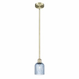 Bridal Veil 1 Light Stem Hung Mini Pendant 8.5 Inch Tall by Innovations - 616-1S-G559-5-GL