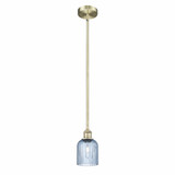 Bridal Veil 1 Light Stem Hung Mini Pendant 8.5 Inch Tall by Innovations - 616-1S-G559-5-GL