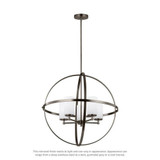 Five Light Interlocking-Spherical Chandelier In Satin Bronze With Etched/White Inside Glass Made Of Steel-27X27.25 Inches - 73-BEL-2893427
