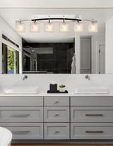 Alabaster Rocks Archway 6 Light Vanity Light 56 Inch Wide by Justice Design - ALR-8596-55