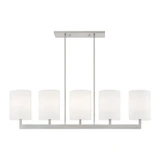 Hayworth 5 Light Linear Chandelier with Fabric Shades by Livex - 42406