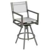 Palm Coast 46 Inch Sling Swivel Bar Stool with Arms by Woodard - 570468