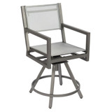 Palm Coast 41 Inch Sling Swivel Counter Stool with Arms by Woodard - 570469