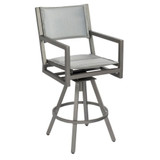 Palm Coast 46 Inch Padded Sling Swivel Bar Stool with Arms by Woodard - 570568