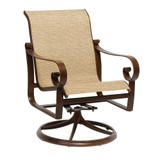 Belden 35.5 Inch Padded Sling Swivel Rocking Dining Armchair by Woodard - 620472