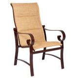 Belden 42.5 Inch Padded Sling High Back Dining Armchair by Woodard - 62H525