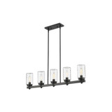 Tahoe 5 Light Outdoor Linear Pendant 10 x 4.5 Inch Wide by Z-Lite - 588-5L-ABB