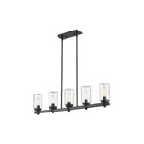 Tahoe 5 Light Outdoor Linear Pendant 10 x 4.5 Inch Wide by Z-Lite - 588-5L-ABB