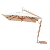 10 x 13 Foot Bamboo Crank Lift Rectangle Cantilever Umbrella by Bambrella - 3-0X4-0mREC-SW-L