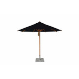 11.5 Foot Bamboo Pulley Lift Round Market Umbrella by Bambrella - 3-5m R-L