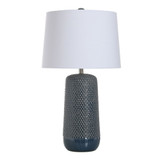 Galey One Light Woven Wicker Textured Design Table Lamp by Stylecraft - L31812DS