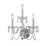 Traditional Crystal 3 Light Candle Style Wall Sconce by Crystorama - 1033