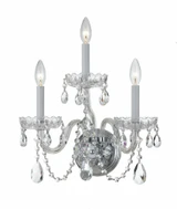 Traditional Crystal 3 Light Candle Style Wall Sconce by Crystorama - 1033