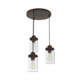 Devon Park 3 Light Medium Round Cluster Pendant by Hunter Fans - 19157