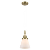 Cone 1 Light Cord Hung Mini Pendant 9.13 Inch Tall by Innovations - 447-1P-G6