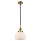 Bell 1 Light Cord Hung Mini Pendant 8 Inch Wide by Innovations - 447-1P-G7