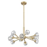 Aurora 12 Light Stem Hung Chandelier 24 Inch Wide by Innovations - 465-12CR-G465-CL