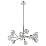 Aurora 12 Light Stem Hung Chandelier 24 Inch Wide by Innovations - 465-12CR-G465-CL