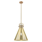 Newton Cone 1 Light Stem Hung Pendant 17.25 Inch Tall by Innovations - 410-1SL-G411-16