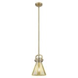 Newton Cone 1 Light Stem Mini Pendant 11.38 Inch Tall by Innovations - 410-1SS-G411-8