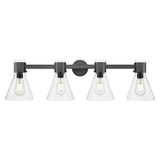 Lawton Cone 4 Light Bath Vanity 34 Inch and 9.63 Inch Tall by Innovations - 464-4W-G464C-7