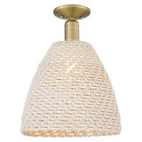 Natural Ballston Dome 1Light SemiFlush Mount 11.75 Inch Wide by Innovations - 716-1C-NBD-12