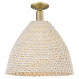 Natural Ballston Dome 1Light SemiFlush Mount 15.75 Inch Wide by Innovations - 716-1C-NBD-16