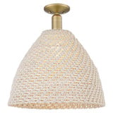 Natural Ballston Dome 1Light SemiFlush Mount 15.75 Inch Wide by Innovations - 716-1C-NBD-16
