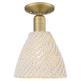 Natural Ballston Dome 1 Light Semi Flush Mount 7.5 Inch Wide by Innovations - 716-1C-NBD-75
