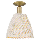 Natural Ballston Dome 1 Light Semi Flush Mount 9 Inch Wide by Innovations - 716-1C-NBD-9