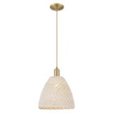 Natural Ballston Dome 1 Light Cord Mini Pendant 11.75 Inch by Innovations - 716-1P-NBD-12
