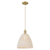 Natural Ballston Dome 1 Light Cord Mini Pendant 11.75 Inch by Innovations - 716-1P-NBD-12