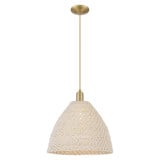 Natural Ballston Dome 1 Light Cord Mini Pendant 15.75 Inch by Innovations - 716-1P-NBD-16