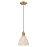 Natural Ballston Dome 1 Light Cord Mini Pendant 8 Inch Tall by Innovations - 716-1P-NBD-75