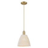 Natural Ballston Dome 1 Light Cord Mini Pendant 9 Inch Wide by Innovations - 716-1P-NBD-9
