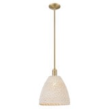Natural Ballston Dome 1 Light Stem Mini Pendant 11.75 Inch by Innovations - 716-1S-NBD-12