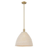 Natural Ballston Dome 1 Light Stem Mini Pendant 15.75 Inch by Innovations - 716-1S-NBD-16