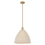 Natural Ballston Dome 1 Light Stem Mini Pendant 15.75 Inch by Innovations - 716-1S-NBD-16