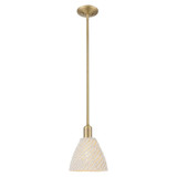 Natural Ballston Dome 1 Light Stem Mini Pendant 8 Inch Tall by Innovations - 716-1S-NBD-75