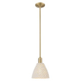 Natural Ballston Dome 1 Light Stem Mini Pendant 8 Inch Tall by Innovations - 716-1S-NBD-75