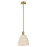 Natural Ballston Dome 1 Light Stem Mini Pendant 9 Inch Wide by Innovations - 716-1S-NBD-9