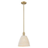 Natural Ballston Dome 1 Light Stem Mini Pendant 9 Inch Wide by Innovations - 716-1S-NBD-9