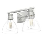 Van Nuys 2 Light Clear Glass Vanity Light by Hunter - 48034