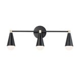 Lovell 3 Light Vanity Light by Maxim - 11263BKSBR